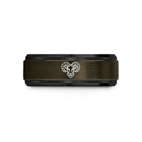 engraved jewelry for her – gunmetal & black tungsten ram wedding band