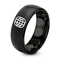 Valentines Gift for Her – black tungsten basket weave ring