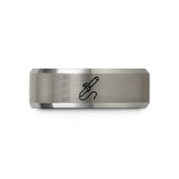 romantic presents for her – black & grey tungsten curling iron wedding band
