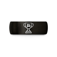 unique presents for her – black tungsten racing trophy wedding band