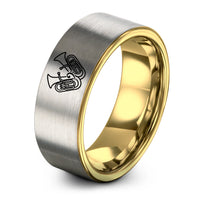 unique presents for him – gold & gray tungsten euphoniums clef ring