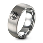 Valentines Gift for Him – grey tungsten euphoniums clef ring