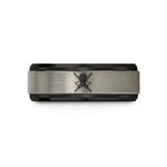 romantic presents for boyfriend – black & blue & gray tungsten kendo shinai wedding band
