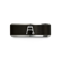 unique presents for him – black & gray tungsten walker wedding band