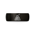 women’s rings with engraving – black tungsten firewood stack axe wedding band