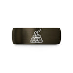 personalized jewelry for her – gunmetal & black tungsten firewood stack axe wedding band