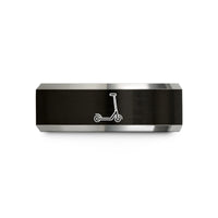 wedding bands for couples – black & grey tungsten kick scooter wedding band