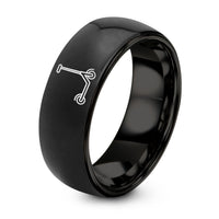 Valentines Gift for Women – black tungsten kick scooter ring