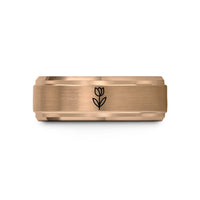 ladies promise ring present – rose gold tungsten tulip single stem wedding band