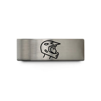 thoughtful presents for wife – blue & grey tungsten mtb helmet wedding band