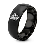 Valentines Gift Set for Her – black tungsten roaring dragon ring