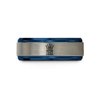 stylish presents for her – blue & gray tungsten the tower wedding band