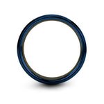 personalized presents for girlfriend – ufo engraving on gunmetal & blue tungsten wedding band