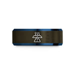 romantic presents for couples – gunmetal & blue tungsten hot surface wedding band