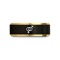 unique presents for couples – black & gold tungsten male female wedding band