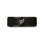 romantic presents for partners – black & rose gold tungsten male female wedding band