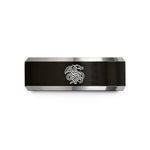 comfort fit rings her – black & gray tungsten nordic dragon knot wedding band