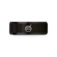 his and hers rings – black tungsten takoyaki wedding band