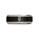 romantic present ideas couples – black & blue & grey tungsten tread strip wedding band