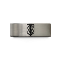unique presents for her – black & blue & gray tungsten tread strip wedding band