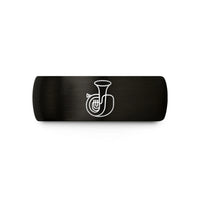 unique presents for her – black & gold tungsten brass sousaphone wedding band