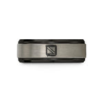 unique presents for girlfriend – black & blue & grey tungsten diver flag wedding band
