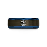 special presents for girlfriend – gunmetal & blue tungsten eastern hemisphere wedding band