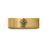 affordable bands for her – gold tungsten robotics gear wedding band
