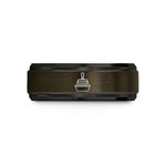 promise rings for women – gunmetal & black tungsten taping knife wedding band