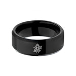 unique jewelry for women – black tungsten carburetor wedding band