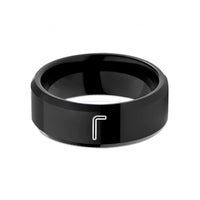 engraved rings for her – black tungsten hex key allen wedding band