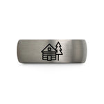 wedding bands for men – black & grey tungsten log cabin pine wedding band