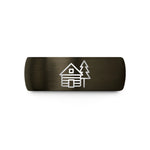 personalized presents for him – gunmetal & black tungsten log cabin pine wedding band