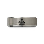 unique presents for him – silver tungsten mitre peak wedding band