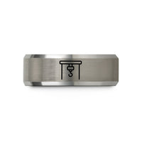best presents for boyfriend – black & gray tungsten overhead crane wedding band
