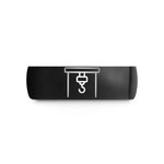 personalized presents for men – black tungsten overhead crane wedding band