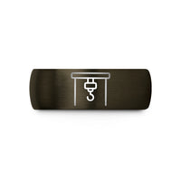 romantic presents for him – gunmetal & black tungsten overhead crane wedding band