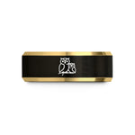 best presents for boyfriend – black & gold tungsten owl owlet wedding band