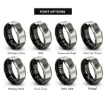 font options for inside engraving on black & gray valknut rings