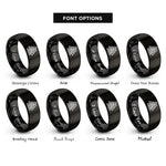 font options for inside engraving on black valknut rings