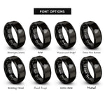 font options for inside engraving on black valknut rings