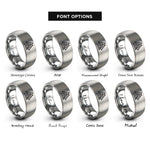 font options for inside engraving on silver valknut rings