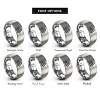 font options for inside engraving on silver valknut rings