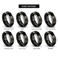 font options for inside engraving on black & silver valknut ravens rings
