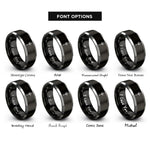 font options for inside engraving on black & silver valkyrie spear emblem rings