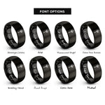 font options for inside engraving on black valkyrie spear emblem rings