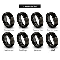 font options for inside engraving on black valkyrie spear emblem rings