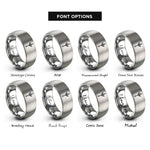 font options for inside engraving on silver valkyrie spear emblem rings