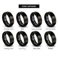 font options for inside engraving on black valley rings