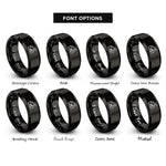 font options for inside engraving on black valley rings